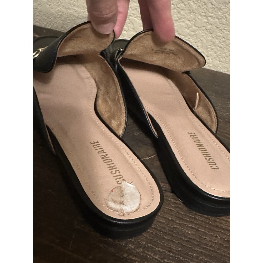 Cushionaire Black & Gold Faux-Leather Loafer Mule Shoes Women's Size 10 M - Picture 8 of 13